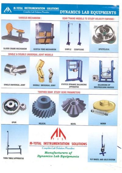 Dynamics Lab Equipment catalogue page 1