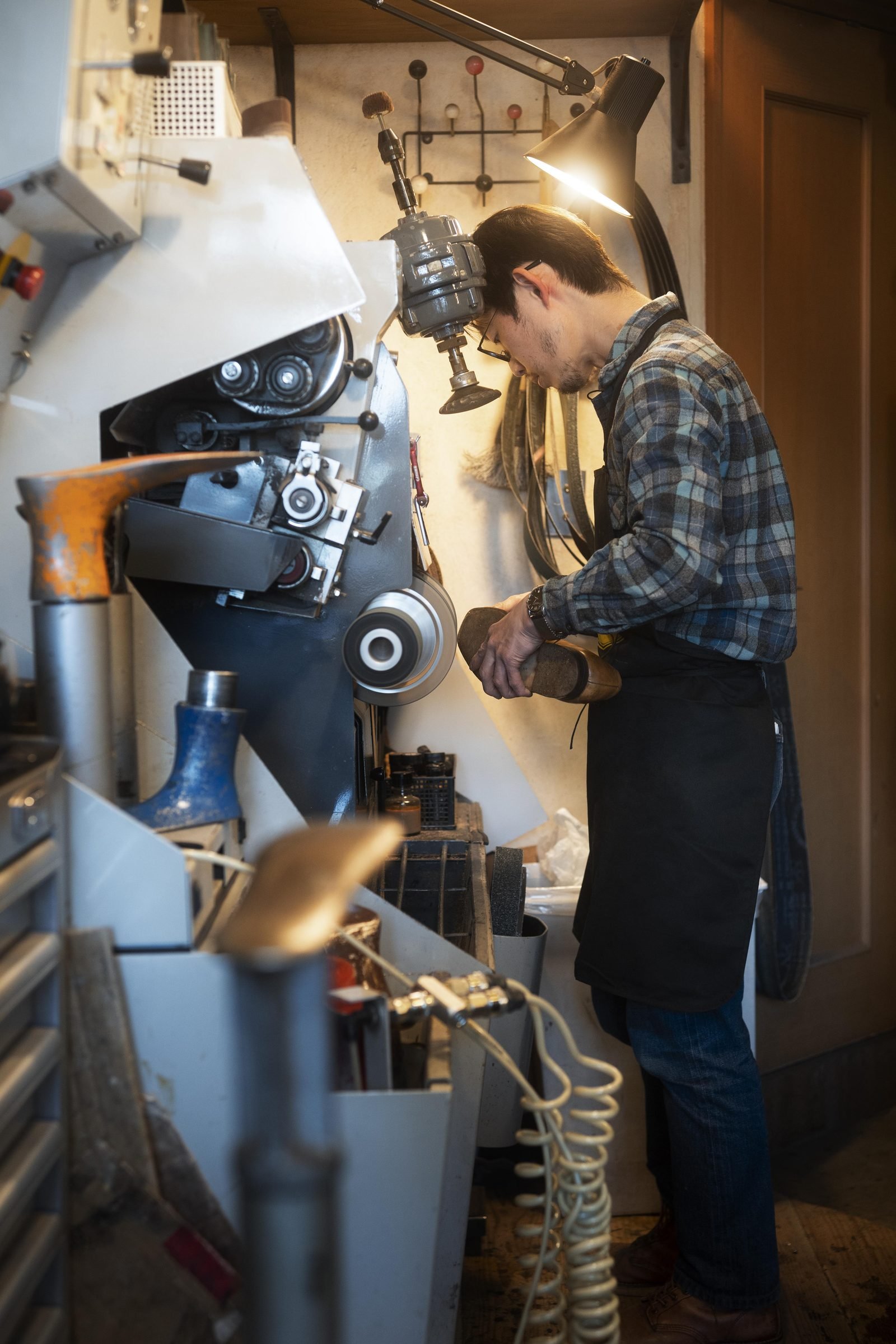 Technician working on a machine